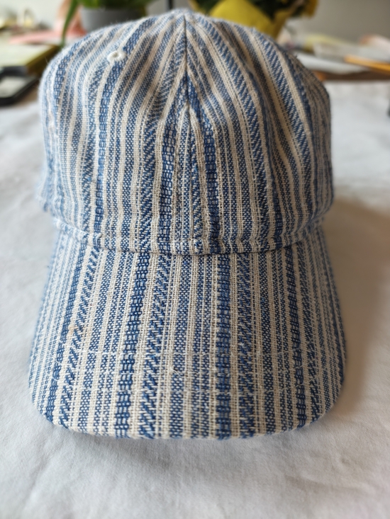 Madewell Accessories - Madewell Blue & White Striped Cotton Baseball Cap